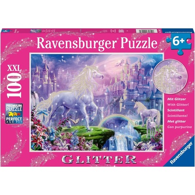 Ravensburger Пъзел с брокат Ravensburger от 100 XXL части - Царството на еднорозите (12907)