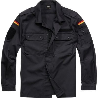 Brandit Мъжка риза с пагони в черен цвят BranditMODEL563 SALE - , размер 3XL