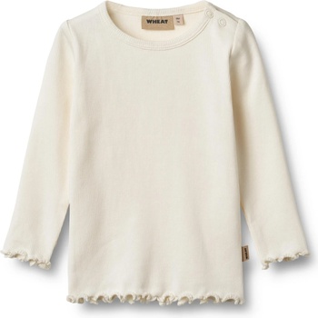 WHEAT Детска блуза с дълъг ръкав WHEAT Kid's Rib T-Shirt L/S Ida Longsleeve - Ivory - размер 68 (EU) (704-4606-0210)