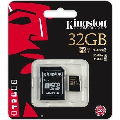 Kingston microSDXC 32GB UHS-I U1 + adapter SDCA10/32GB