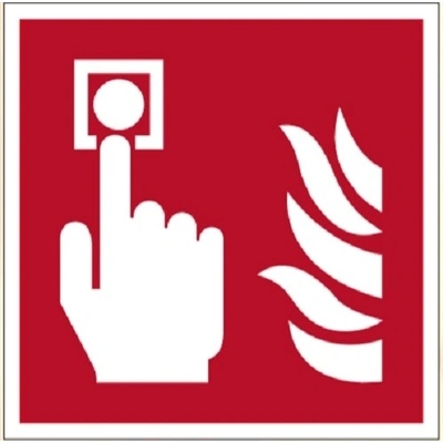 Bezpečnostní požární značení, požární alarm – luminiscenční plast, 150×150 mm