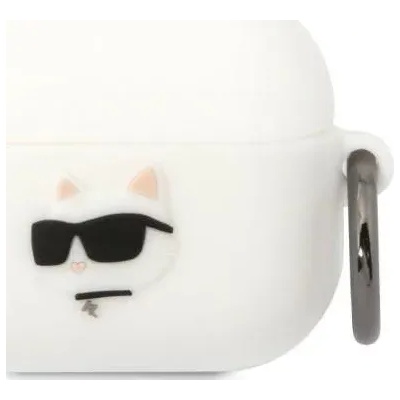 Karl Lagerfeld AirPods Pro бял силиконов калъф Choupette Head 3D (KLAPRUNCHH)