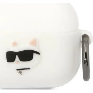 Karl Lagerfeld AirPods Pro бял силиконов калъф Choupette Head 3D (KLAPRUNCHH)