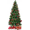 Goleto Umělý vánoční stromek Pop-Up včetně ozdob a LED osvětlení 150 cm | zelený