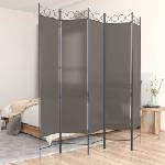vidaXL Параван за стая, 5 панела, антрацит, 200x220 cм, текстил (350172)