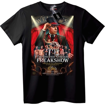 NOONEBRAND Тениска LINDEMANN Фрийшоу Комедиант - 2XL, Black