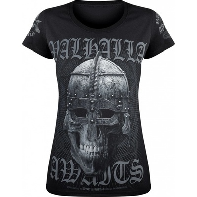 tričko VICTORY OR VALHALLA VIKING Čierna