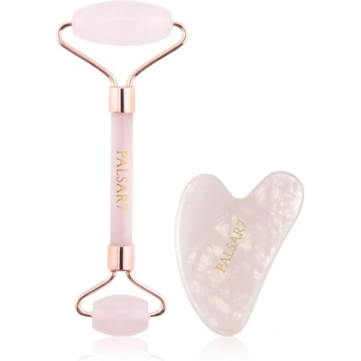 PALSAR7 Massage Roller and Guasha Rose Quartz масажно валяче за лице и масажно приспособление