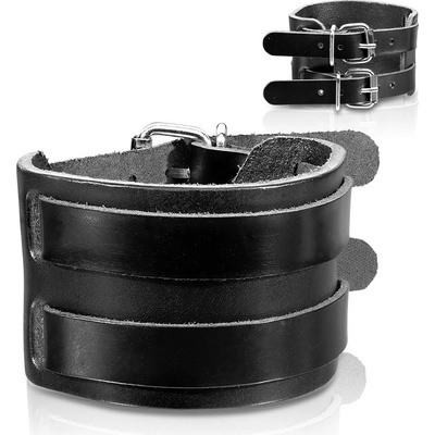 Steel Edge Kožený náramek SESL027 Černá