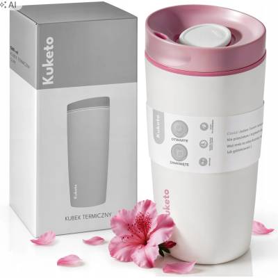 Kuketo termohrnek 580 ml bílý nerezová ocel