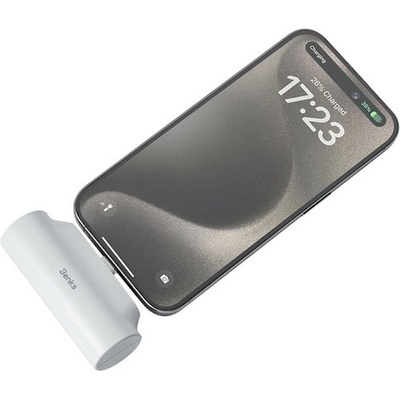 Benks Външна батерия/power bank/ Benks PB15 Mini, 5000mAh, бяла, 1x USB-C порт, 1x USB-C вграден конектор, 10W, вградена стойка, защита от прегряване (PB15WHITE)