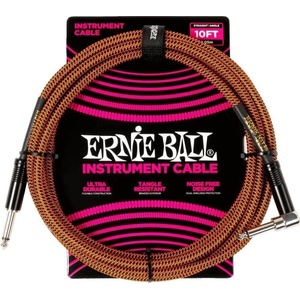 Ernie Ball Braided Pumpkin Pie 3 m Директен - Ъглов Инструментален кабел (P06470)