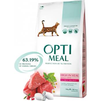 OptiMeal Superpremium pre mačky s teľacim mäsom 10 kg