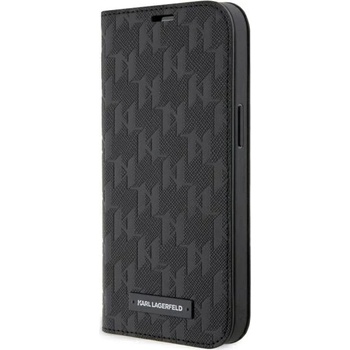 KARL LAGERFELD iPhone 14 Pro 6.1" bookcase black Saffiano Monogram (KLBKP14LSAKLHPK)