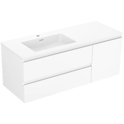 Mexen Orio шкаф за баня 120 см с мивка Otis лява, 2S, 1D, бял мат - 91A13-12047-3-BBFFF01-W18L01 (91A13-12047-3-BBFFF01-W18L01)