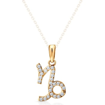 SAVICKI Висулка със зодиакален знак козирог savicki: жълто злато, цирконий