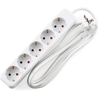 Muhler Електрически разклонител Muhler с 5 гнезда и кабел 3 м