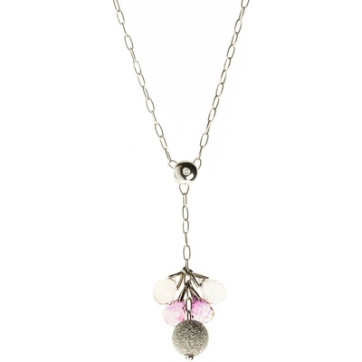 ALO Jewelry Náhrdeľník z bieleho zlata s ruženínom 2740626bMc