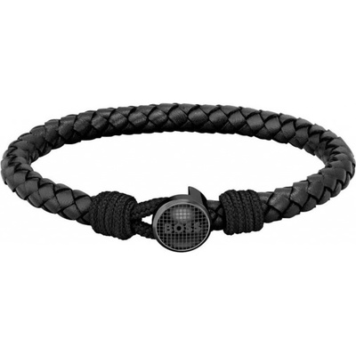 Hugo Boss Módní černý kožený náramek Classic 1580468M 18 cm