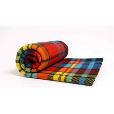 Jahu Deka fleece kostka černo-modro-oranžová 150x200 – Zboží Dáma
