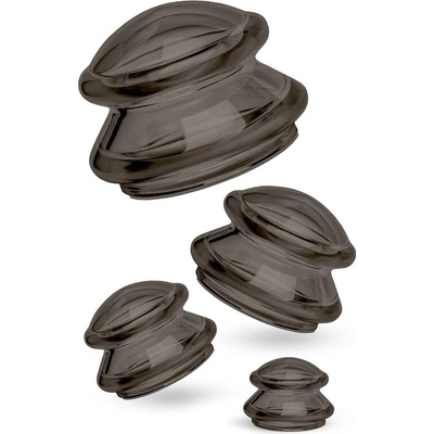 Fabulo Silikónové masážne banky Mushroom 4 ks čierna