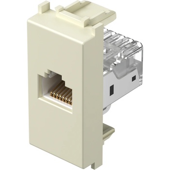 TEM Розетка RJ45 Cat. 5e UTP 1M, цвят Крем гланц, Modul - KM37IW (KM37IW)