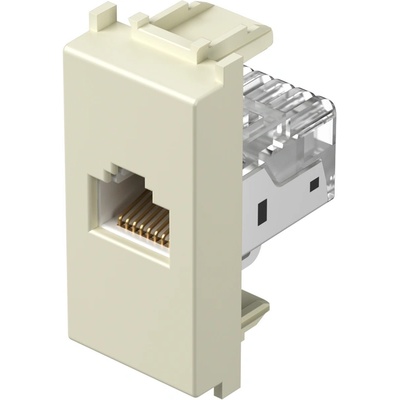 TEM Розетка RJ45 Cat. 5e UTP 1M, цвят Крем гланц, Modul - KM37IW (KM37IW)