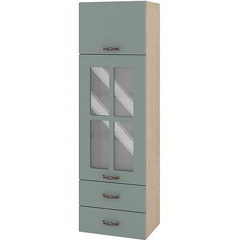 Image 1 of ИРИМ Горен колонен кухненски шкаф витрина Сити МФ-Олив мат-11-101 40 см