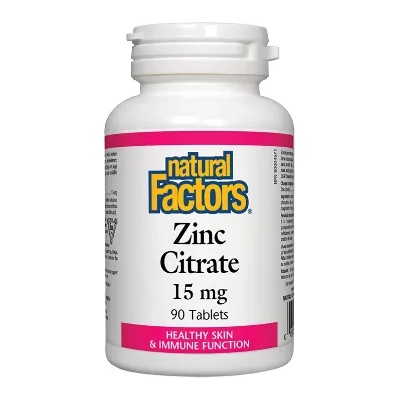 Natural Factors Zinc Citrate/ Цинк (цитрат) 15 mg x 90 таблетки (1678 NF)