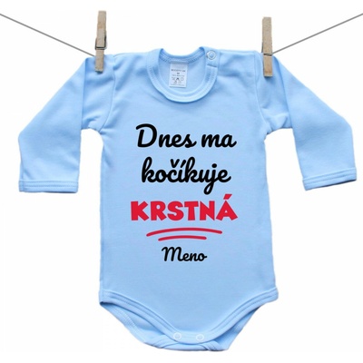 Boodyy Modré body s dlhým rukávom Dnes ma kočíkuje krstná
