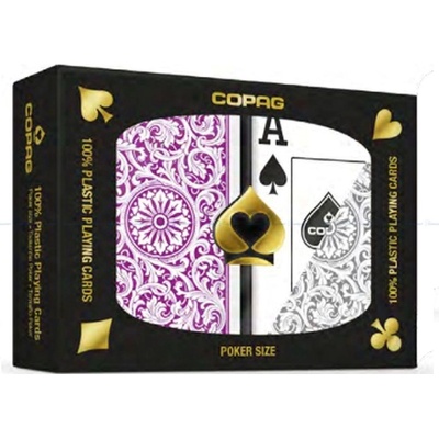 Copag Karty na poker 100% plast 1546 Jumbo index, fialovo-sivý duo pack