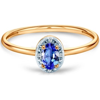 SAVICKI Годежен пръстен Savicki: двуцветно злато, син сапфир, диаманти