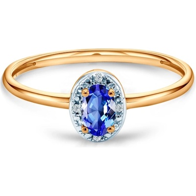 SAVICKI Годежен пръстен Savicki: двуцветно злато, син сапфир, диаманти