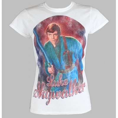 tričko filmové Plastic head Star Wars Luke Skywalker biela