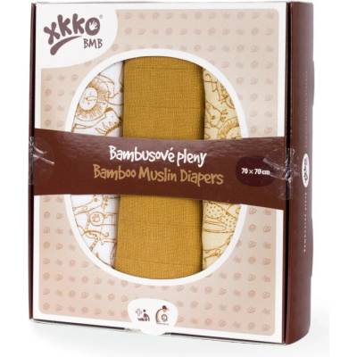 XKKO KIKKO Bambusové BMB 70x70 Safari Honey Mustard 3ks