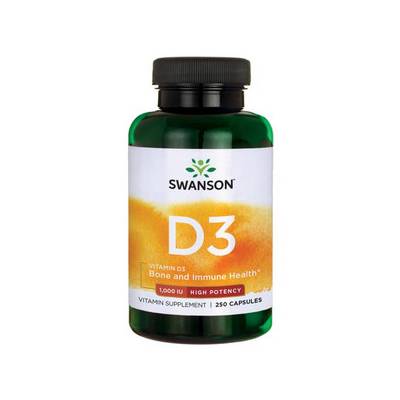 Swanson Vitamín D3 1000 iu Cholekalciferol 250 kapslí