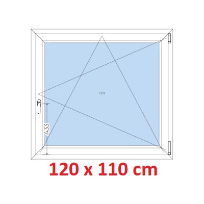 Soft Plastové okno 1200 x 1100 mm otevíravé a sklopné Bílá