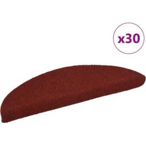 vidaXL Изтривалки за стълби, самозалепващи се, 30 бр. , 56x17x3 см, бордо червени, полукръгли (B.V.)