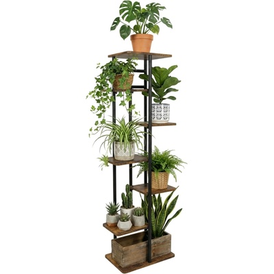 TZB Stojan na květiny Bastian 120 cm černý/hnědý – Zboží Dáma