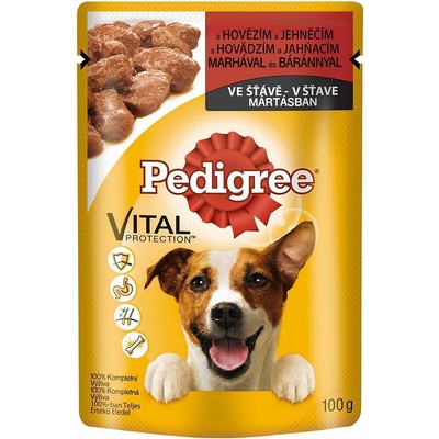 Pedigree Adult s hovädzím a jahňacím v šťave 100 g
