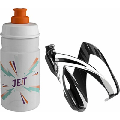 Elite CEO Bottle Cage + Jet Bottle Kit Black Glossy/Clear Orange 350 ml Бутилка за велосипед (0206111)