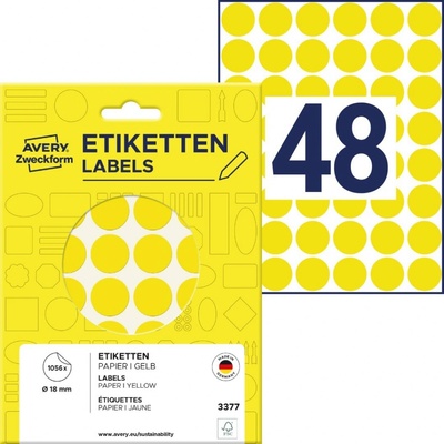 Avery Zweckform 3377 Samolepící kolečka 18 mm 1.056 ks žluté