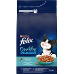 FELIX Doubly Delicious гранули за котки със сьомга и морска риба 1, 4 кг