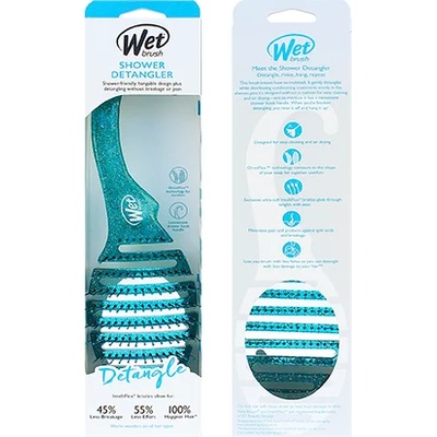 Wet Brush Shower Detangler Четка за коса Teal Glitter