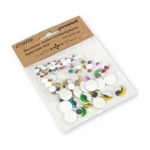 Penword Decoration Movable eyelets RS-08 5mm, 8mm, 15mm self-adhesive colorful mix 80 pieces