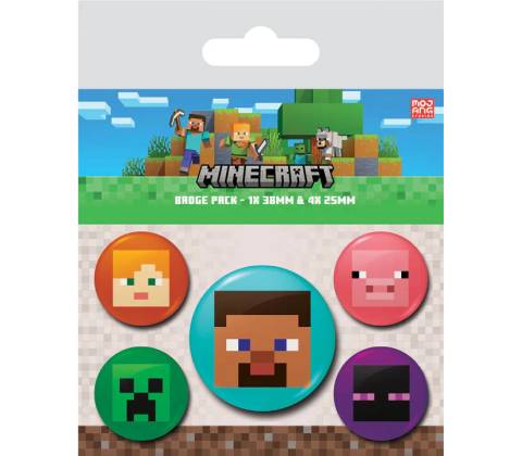 Odznaky set Minecraft - Faces