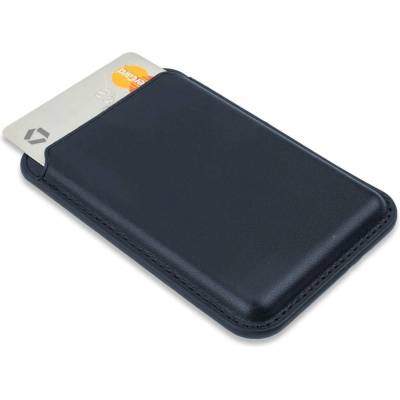 4smarts Magnetic UltiMag Case for Credit Cards with RFID Blocker - кожен портфейл (джоб) за прикрепяне към iPhone с MagSafe (тъмносин)