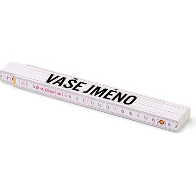 Metrie Block-52 Skládací metr bílý 2m s potiskem jména