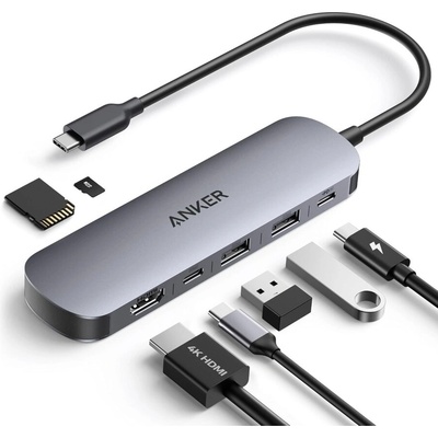 Anker 7-in-1 USB-C PD Media Hub 4K @ 60Hz HDMI, 85W PD (A83D20A1)