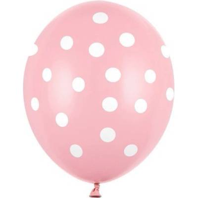 Party Deco Латексови Балони Пастел Бебешко Розово на Точки 30см (sb14p-223-081jw)
